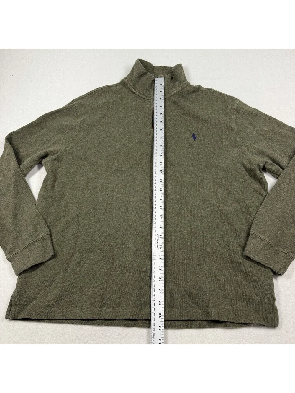 Polo Ralph Lauren Men’s 1/4 Zip Sweater Pullover Men’s XL Green USA Fabric